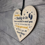 Dad Daddy To Be Gift Funny Novelty Wooden Heart Baby Shower Gift