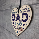 Rude Fathers Day Gifts Novelty Wooden Heart Funny Gifts For Dad