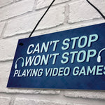 Funny Gaming Sign For Son Brother Dad Hanging Bedroom Sign