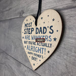 Funny Rude Fathers Day Gift For Step Dad Novelty Wooden Hear