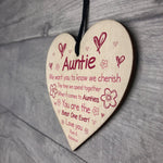 Personalised Wooden Heart Gift For Auntie Novelty Mothers Day