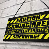 CAUTION Gaming Area Plaque Gaming Sign Gamer Gift Christmas