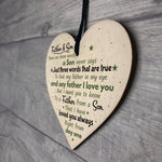 Father And Son Hanging Wooden Heart FATHERS DAY Gift For Him