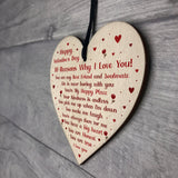 Novelty Valentines Gift For Boyfriend Husband Wife Wood Heart