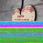 Special Gift For Auntie Sister Wooden Heart Auntie Birthday