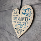 Happy Birthday Wood Heart Brother Sister Mum Dad Funny Card Baby