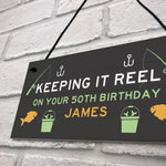 Personalised Funny Fishing Sign Birthday Gift For Men 40th 50th