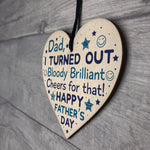 Fathers Day Funny Gifts Novelty Wooden Heart Sign Daughter Son