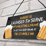 Funny Licensee Sign For Home Bar Man Cave Pub Personalised