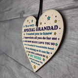 Grandad Gift Wooden Heart Birthday Christmas Gift For Grandad