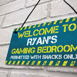 Personalised Gaming Sign Door Sign For Boys Bedroom Games Room