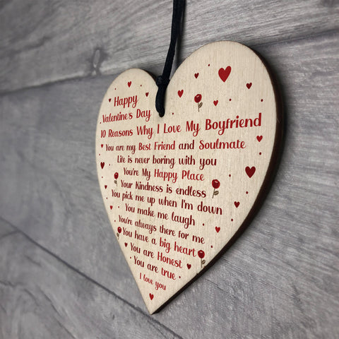 Anniversary Valentines Gifts For Boyfriend Girlfriend Novelty Wooden Heart  Gift