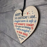 Daddy To Be Birthday Gift From Bump Wooden Heart Newborn Baby