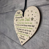 Reasons Why I Love Dad Wood Heart Fathers Day Gift From Daughter