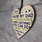 Cheeky Fathers Day Gift Wood Heart Funny Fathers Day Gift