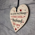 Husband Birthday Christmas Card Wooden Heart Anniversary Gift