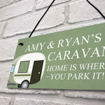 Shabby Chic Caravan Sign Hanging Door Plaque Personalised