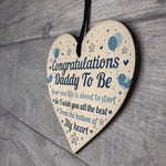 Daddy To Be Gift Wooden Heart Congratulations Gift Baby Shower