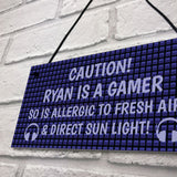 Funny Gaming Sign For Dad Son Brother PERSONALISED Gamer Gift