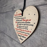 My Dearest Father FATHERS DAY Wooden Hanging Heart Sign Gift