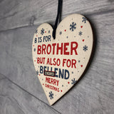 Funny Merry Christmas Brother Gifts Novelty Rude Wooden Heart