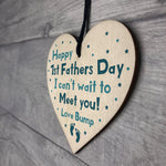 First 1st Fathers Day Gifts Wooden Heart Novelty Gift For Dad