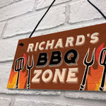 Personalised BBQ Zone Sign Outdoor Garden Man Cave Sign