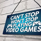 Funny Gamer Gift Hanging Plaque For Boys Bedroom Man Cave Sign