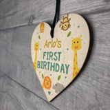 Personalised 1st Birthday Gift For Daughter Son Wooden Heart