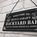 Personalised Backyard Bar Sign Shabby Chic Bar Pub Plaque