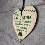 Rude Birthday Gift For Her Him Wooden Heart Funny Quarantine