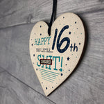 Funny Rude 16th Birthday Card For Son Daughter Wooden Heart