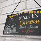 Personalised Caravan Door Sign Home Decor Gift Shabby Chic