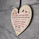 Best Auntie Ever Plaque Wood Heart Auntie Birthday Christmas