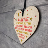 Novelty Gift For Auntie Birthday Christmas Wood Heart Thank You