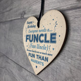 Happy Birthday Uncle Gift Wooden Heart Plaque Thank You Gifts