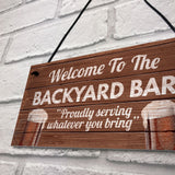 Novelty Backyard Bar Hanging Plaque Garden Man Cave Sign