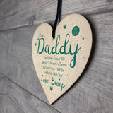 Dear Daddy From Bump Gifts Wood Heart Dad To Be Father Baby Son