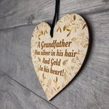 Grandfather Grandad Gifts Novelty Wood Heart Gift For Birthday