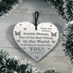 Auntie Gift For Birthday Personalised Engraved Heart Thank You