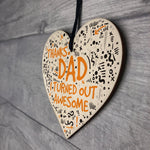 Thanks Dad Awesome Wooden Heart FATHERS DAY Gifts Son Thank You