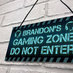 Rustic Gaming Zone Sign PERSONALISED Boys Bedroom Man Cave