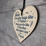 Handmade Gift For Uncle Brother Wooden Heart Birthday Christmas