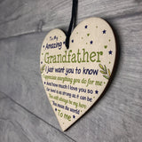 Cute Grandfather Birthday Christmas Wooden Heart Gifts