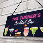 PERSONALISED Cocktail Bar Neon Effect Sign Bar And Pub Decor