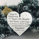 7th Anniversary Gift For Him Her 7th Wedding Anniversary Heart