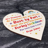 Personalised Teacher Thank You Gift Wood Heart Assistant Gifts