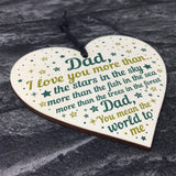 Dad I Love You Wooden Heart Fathers Day Gift Dad Birthday Gift