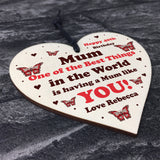 Personalised Birthday Gift For Mum Wood Heart Thank You Gift