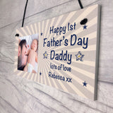 1st Fathers Day Gift For Dad Personalised Hanging Plaque New Dad